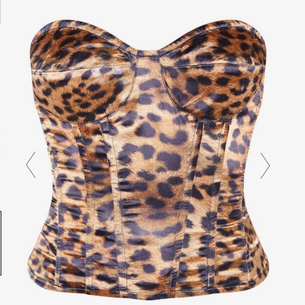 CHEETAH SATIN CORSET